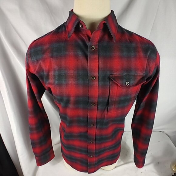 Swiss Tech Red/Blue Poly Blend Flannel Button Down Shirt Men’s Size Large - Picture 1 of 6